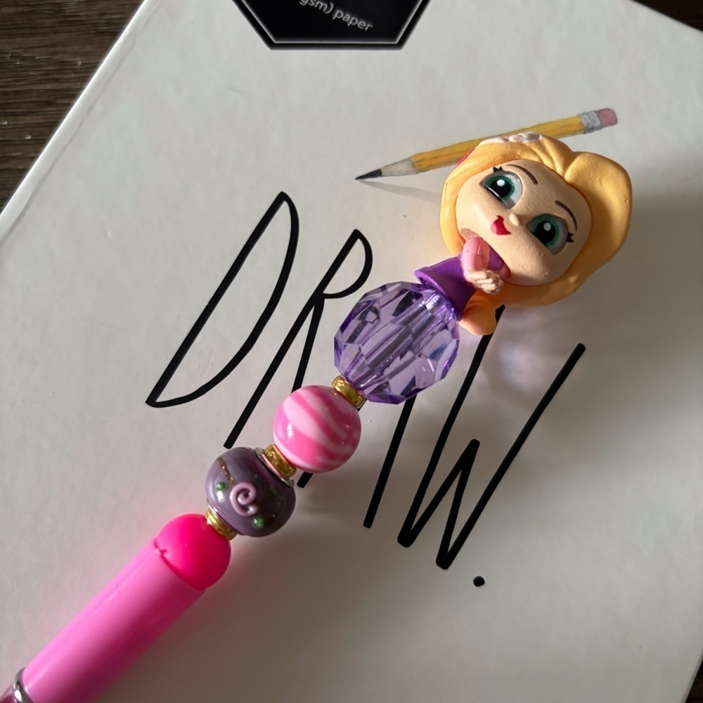 Disney Doorables: Tangled: Repunzel handmade beaded pen